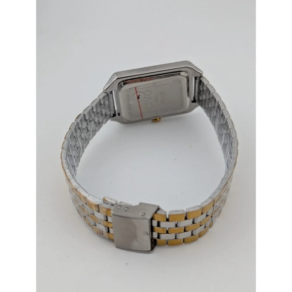 Civo Tank Watch Men 26mm Case Two Tone Adjustable Band- New Battery